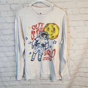 Men's Hyper Space NASA Astronaut Graphic Long Sleeve Shirt, Size XL